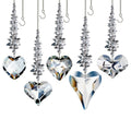 Clear Heart Crystal SunCatcher  Hanging Prisms Pendant Decorations for Window Home Decor Best Gift GOLDENHAITAI