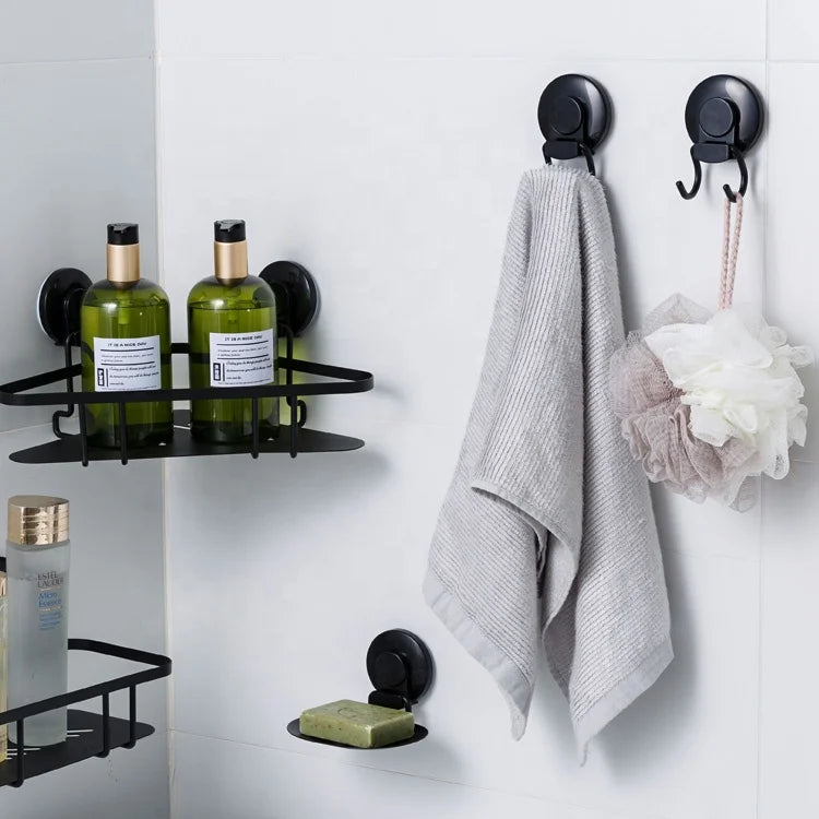 TAILI Vacuum Suction Cup Plastic Wall Mounted Hooks Hanger Clear Heavy Duty Shower Suction Cups Vacuum Hooks for Bathroom Hook