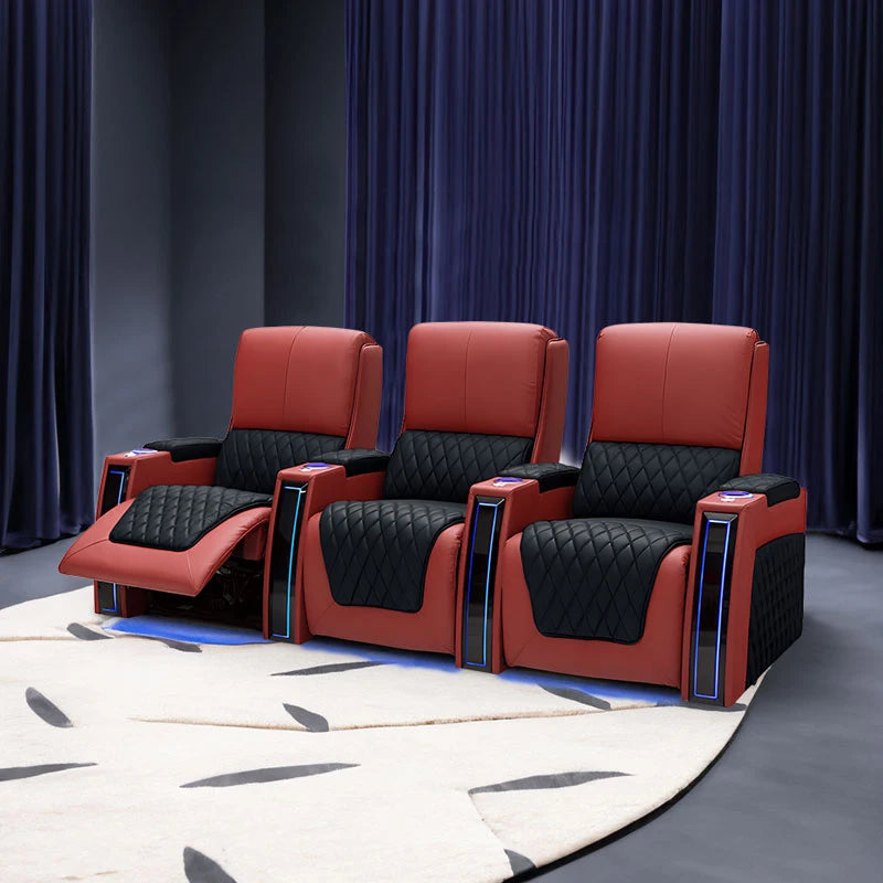 Modern Luxury VIP Electric Cinema Leather Recliner Sofa Set Extendable Living Room Home Theater Sofa with Cup Holder