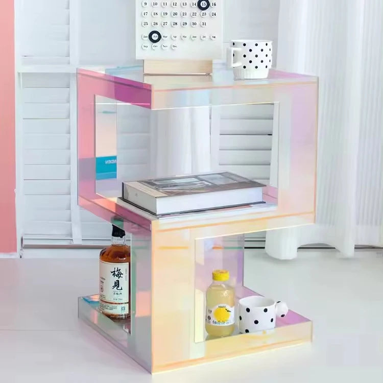 Colorful Acrylic Side Table Sofa Small Coffee Table Bedroom Coffee Table