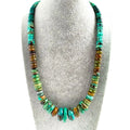 Turquoise and 925 Sterling Silver Beaded Necklace