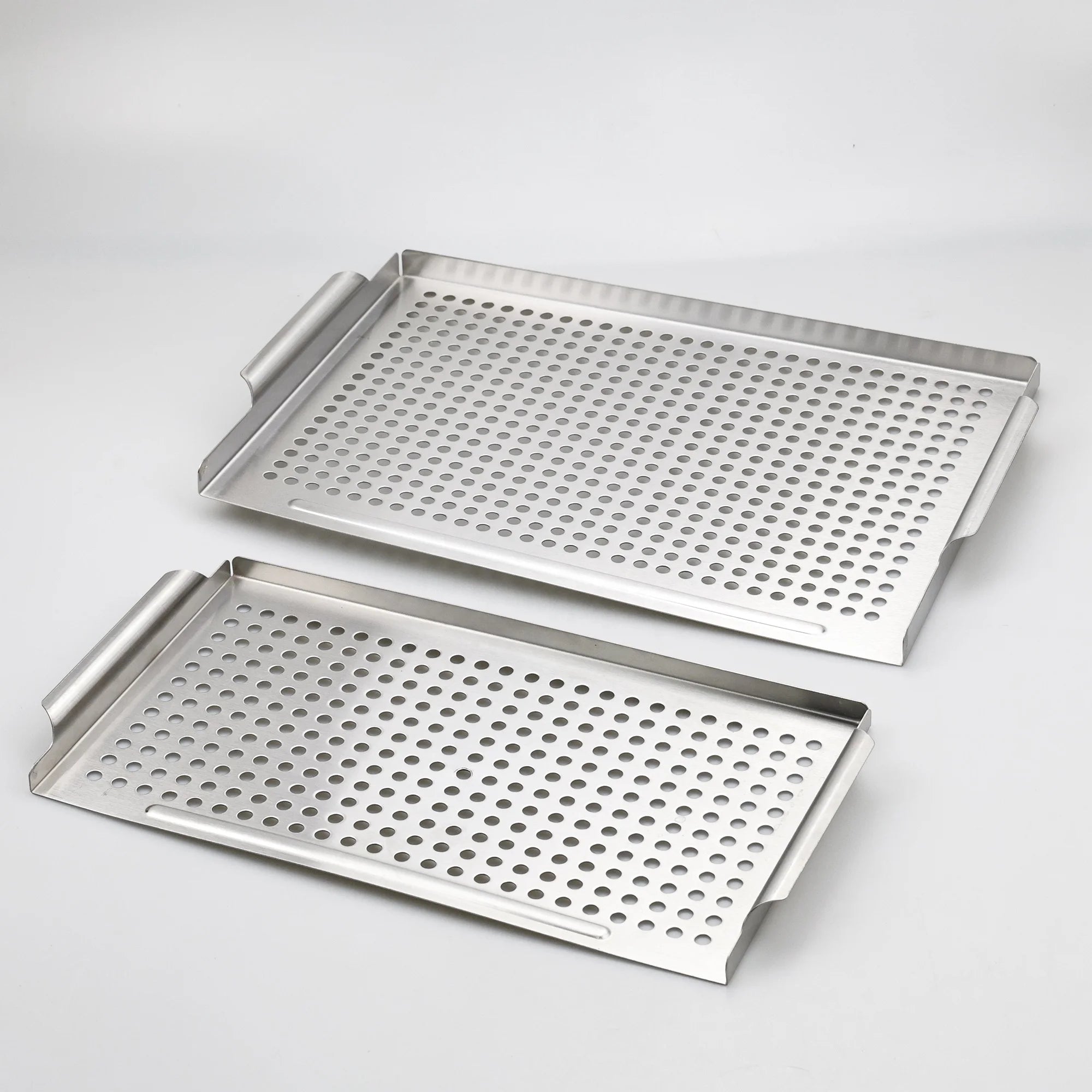 New BBQ Grill Basket Stainless Steel BBQ Grilling Pan Barbecue Plancha for Vegetables Meat Fish Shrimp Outdoor Grill