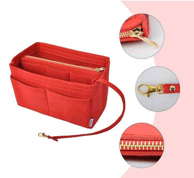 2022 Hot Sale Handbag Organizer Felt Bag Organizer Handbag Insert for Luxury Bag Thick and Customizable Felt Inner Bag