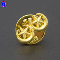 Custom China Factory Direct Sale Promotional Gold Satr Shape Lapel Pin with Safty Clutch Back