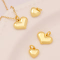 Super Good Texture Solid Brass Heart Pendant 18K Gold Plated Charms Couple love Necklace Pendant for Jewelry Making