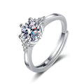 Exaggerated Luxury Shiny Diamond Wedding Zircon Ring for Women Platinum Plated Hearts Arrows Imitation Moissanite Diamond Ring