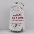 50g 150m Wholesale Fancy 5ply 100% Cotton Yarn with 3mm+6mm Transparent Sequins for Hand Knitting
