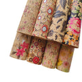 Vintage Flower Printing Cork Fabric Roll 0.5mm*1.37m Colorful Soft Thin Knitted Back for Furniture Bags Sofas for Decoration