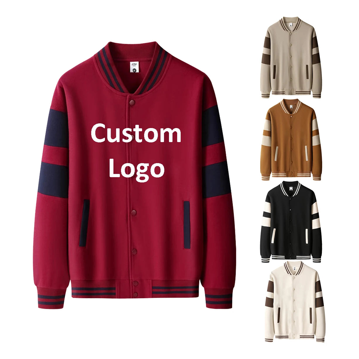 Wholesale Blank Custom Logo Unisex Racer Jacket Waterproof Breathable Autumn Casual Cotton Polyester