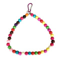 8 Sets Durable Wood Bird Toy Parrot Chew Swing Ring Bell String with Frosted Springboard for Small Animals Molar Gift Packed Bag