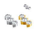 Fashion Piercing Body Jewelry ASTM F136 Titanium 3 CZ Blaze Set Curve Top Internally Threaded Labret Nose Ring Jewelry Earring