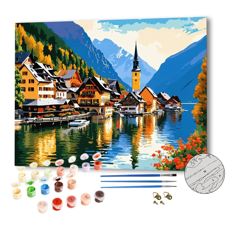 DIY Painting by Numbers Coast City Art Picture Custom Paint by Numbers for Beginners Painting by Numbers Wholesale