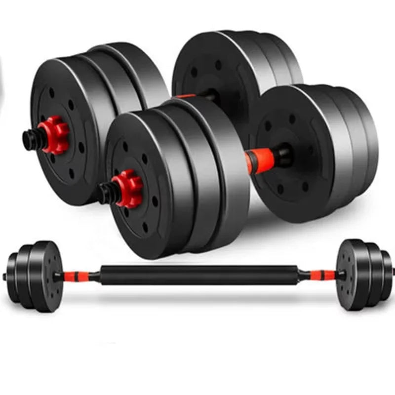 Wholesale Household Fitness Equipment Adjustable Exercise 10 KG Weight Dumbbell 2 in 1 Set With Rod