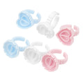 Disposable Plastic Eyelash Blooming Heart Shaped Glue Ring Cup Easy Fan Lash Extensions Tool Eyelash Flower Cup Easy Fans Glue