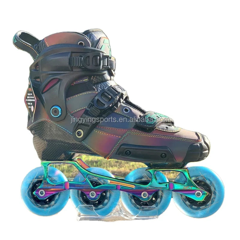 Fiber Roller Skating Shoes Fancy Skating Professional Brake Flat Shoes