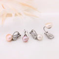 Creative Women's Fashion Clip-on Earrings New Release 6mm8mm White Pink Real Pearl No Pierced Triangle Ear Clips for Engagement