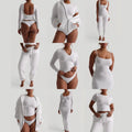 Women Set Loungewear Pants Set Custom Logo Cotton Rib Short Shirt and Leggings 2 Two Piece Set Lounge Wear for Women