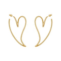 18K Gold Plated Brass Jewelry Irregular Hollow Line Heart Hoop Earrings for Women Gift Accessories Earrings E231462