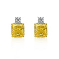 Summer Earring 925 Sterling Silver  Radiant Cut Yellow Cubic Zirconia Statement Earrings 2022