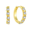 Gold Plated 925 Silver Hoop Earrings With CZ Crystals - Dainty Studs for Women - Hypoallergenic Jewelry - Small Circle Earrings