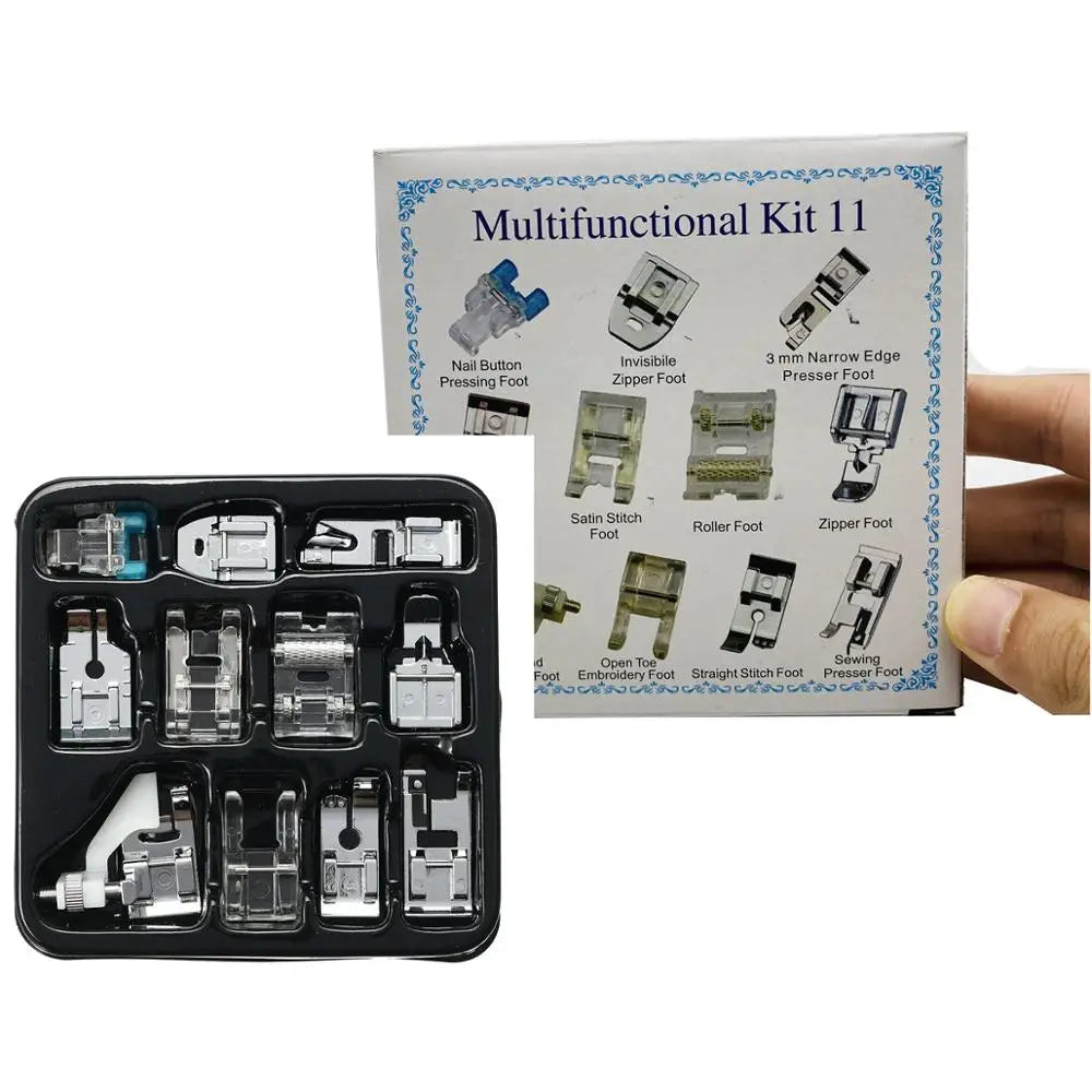11pcs Sewing Machine Presser Foot Kit Low Shank Sewing Machine Attachments Presser Feet Set Wholesale