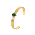 2022 Fashion Charm Bracelets 18K Real Gold Plated Waterproof Stainless Steel Natural Stone Cuff Bangle Turquoise Bracelet