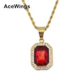 SN123 5 Colors Stainless Steel Jewelry Hip Hop  Pendant Necklace with 3mm 24inch Rope Chain