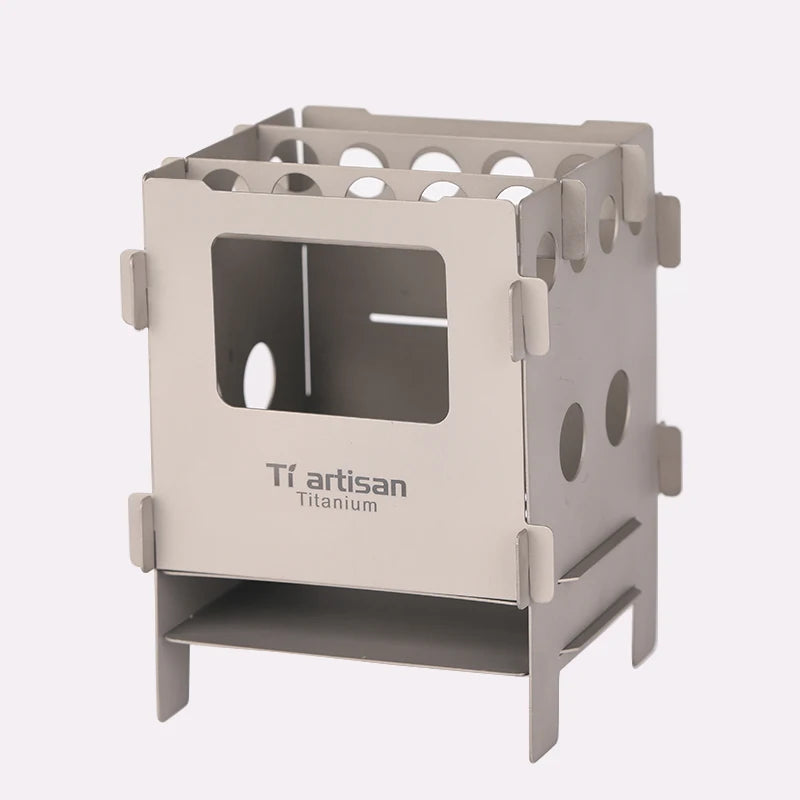 Tiartisan Silver Titanium Ultralight 126g Compact Camping Stove for Backpacking Camping Survival