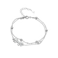Double Layers Cherry Blossom Bracelets for Women Elegant Heart Chain Charm Bracelet Girl Birthday Party Gift