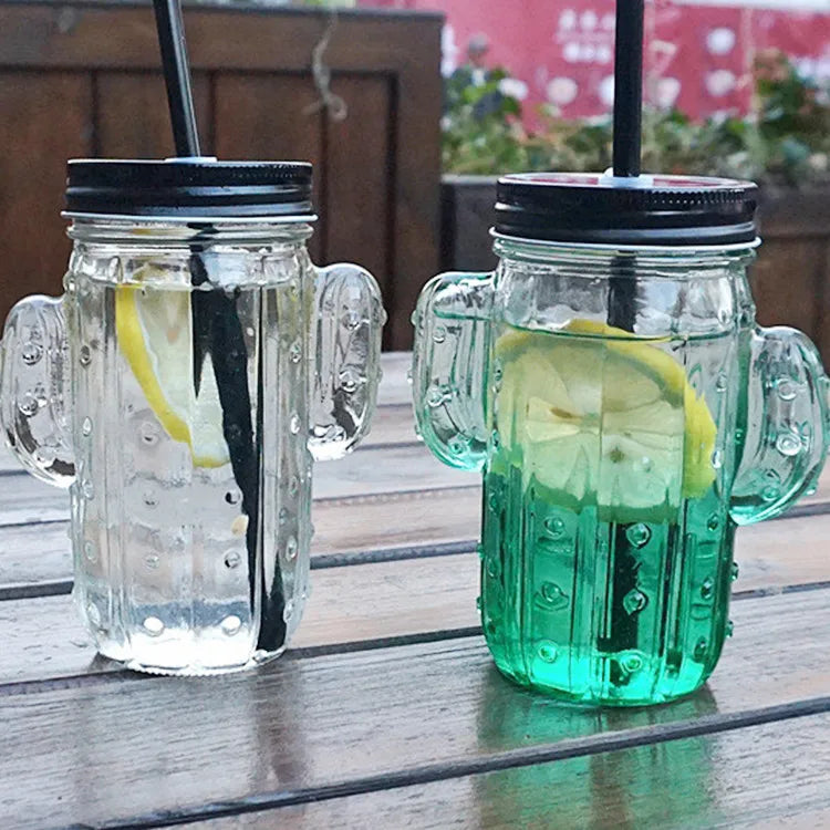Wholesale Creative Colorful Custom Drink Bottles With Lid Handle Home Juice Milk Glass Water Bottle