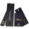 Black Paper Cardboard Hang Tags and Labels Custom Silk Screen Printing Brand Name Logo Hangtags