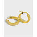 Geometric 18K Gold Plated Wide Circle Hoop Earring 925 Sterling Silver Smooth Hollow Round Hoop Earring