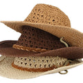 Wholesale Summer Hot Selling Women Men Western Cowboy Hat Hollow Out Paper Straw Beach Sun Hat