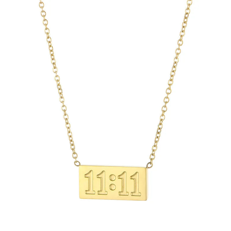 Kalen Jewelry Fashion Simple Square Pendant Necklace European and American Stainless Steel Digital Necklaces
