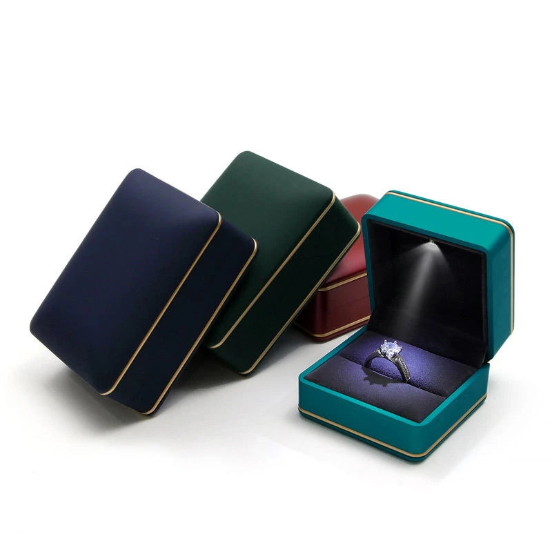 Wholesale Luxury Packaging Proposal Pendant Jewelry Box Led Light for Pendant Ring Box and Necklace Jewelry With Light Ring Led