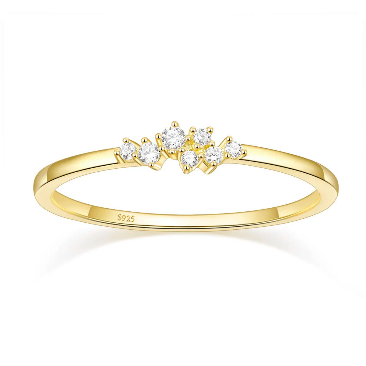 OAHLAN 1.5mm 925 Sterling Silver Dainty Stackable Ring 14K Gold Plated CZ Women Engagement Wedding Band Fashion Jewelry Size4-12