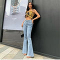 Women's Y2K Fashion Low Waist Skinny Fit Pencil Pants Denim Jeans 100% Cotton Breathable Color Fade Proof High Street Style