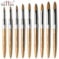 Kolinsky Acrylic Nail Brush Custom Logo Aluminum Handle Acrylic Nail Brush Crimped Pincel Kolinsky