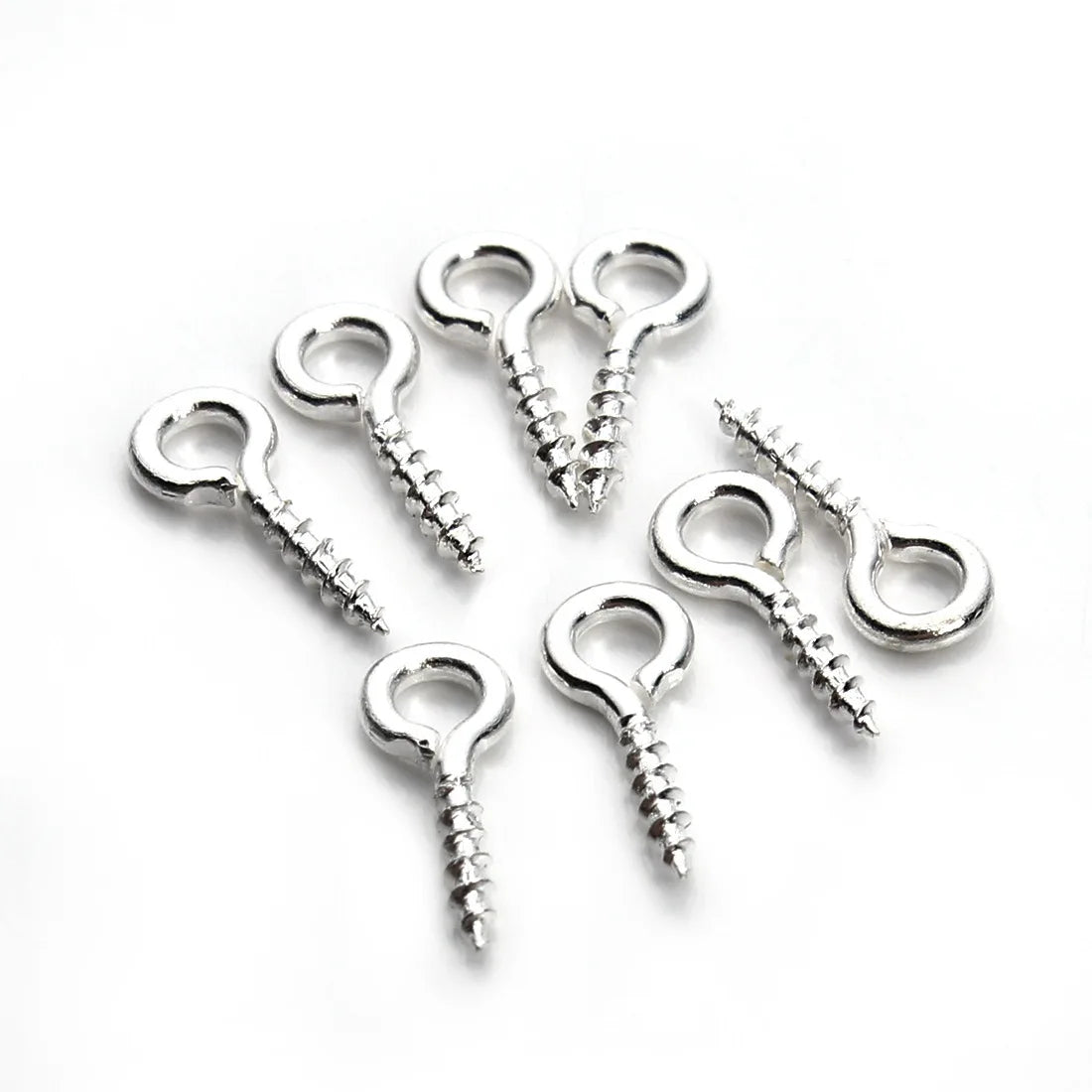 100pcs/lot Mixed Size Iron Nine Shape Hooks Eyelets Screw Small Tiny Eye Pins Eyepins Hooks for Diy Jewelry Making Accessories
