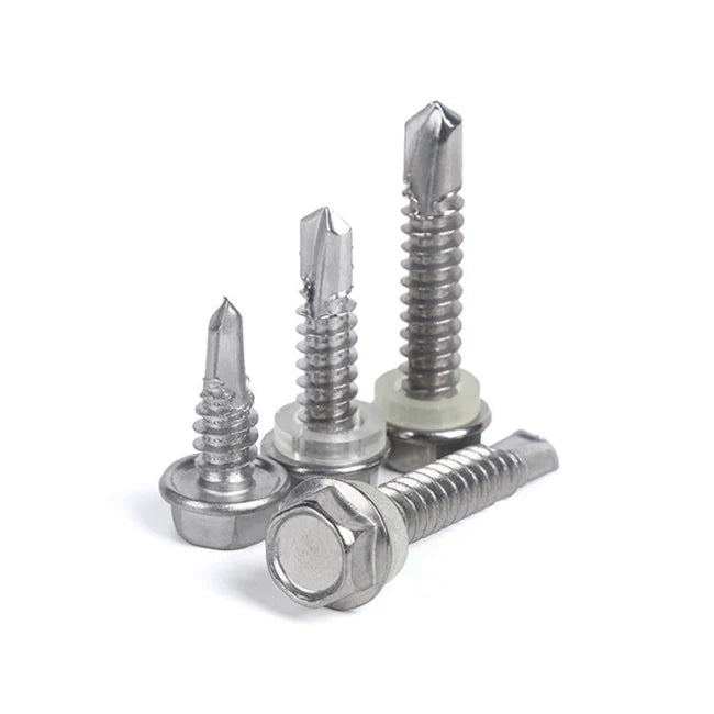 Factory Bulk Stainless Steel 304 410 Hex Washer Head Self Drilling Tek Screws DIN7504