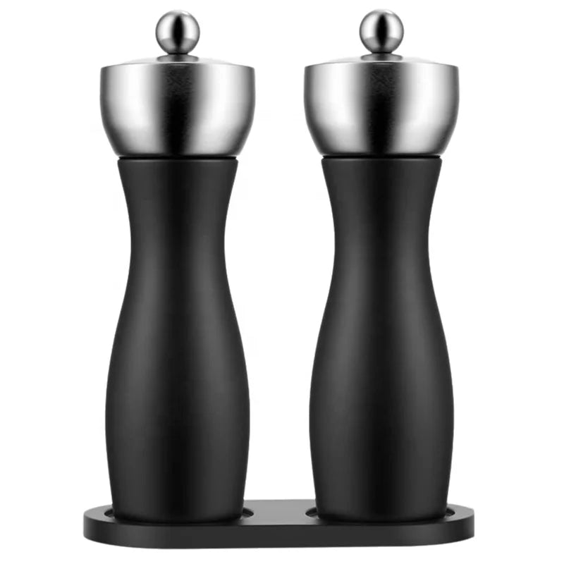Premium 6inch Wooden Pepper Grinder Spice Mills in Gift Box Mill Wood Salt Mill for Pepper Salt and Pepper Mill Set