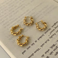 Vintage Design 18k Gold Plated Minimalist Statement Twisted Hoop Earrings Jewelry