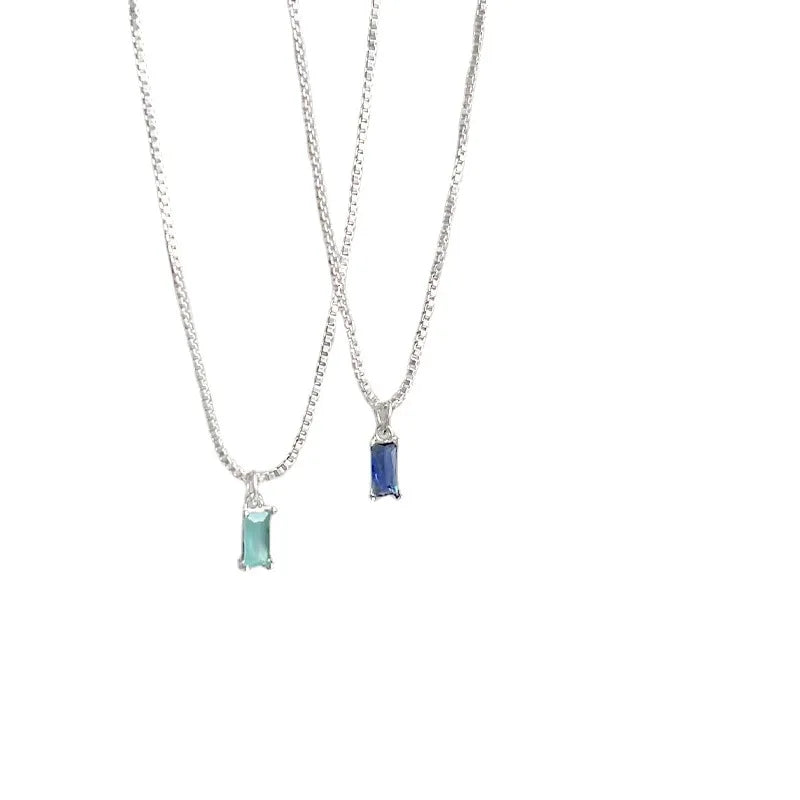 DAIHE 2024 Factory Wholesale Ins Style Fashion Jewelry Blue Zircon Pendant Necklaces for Women