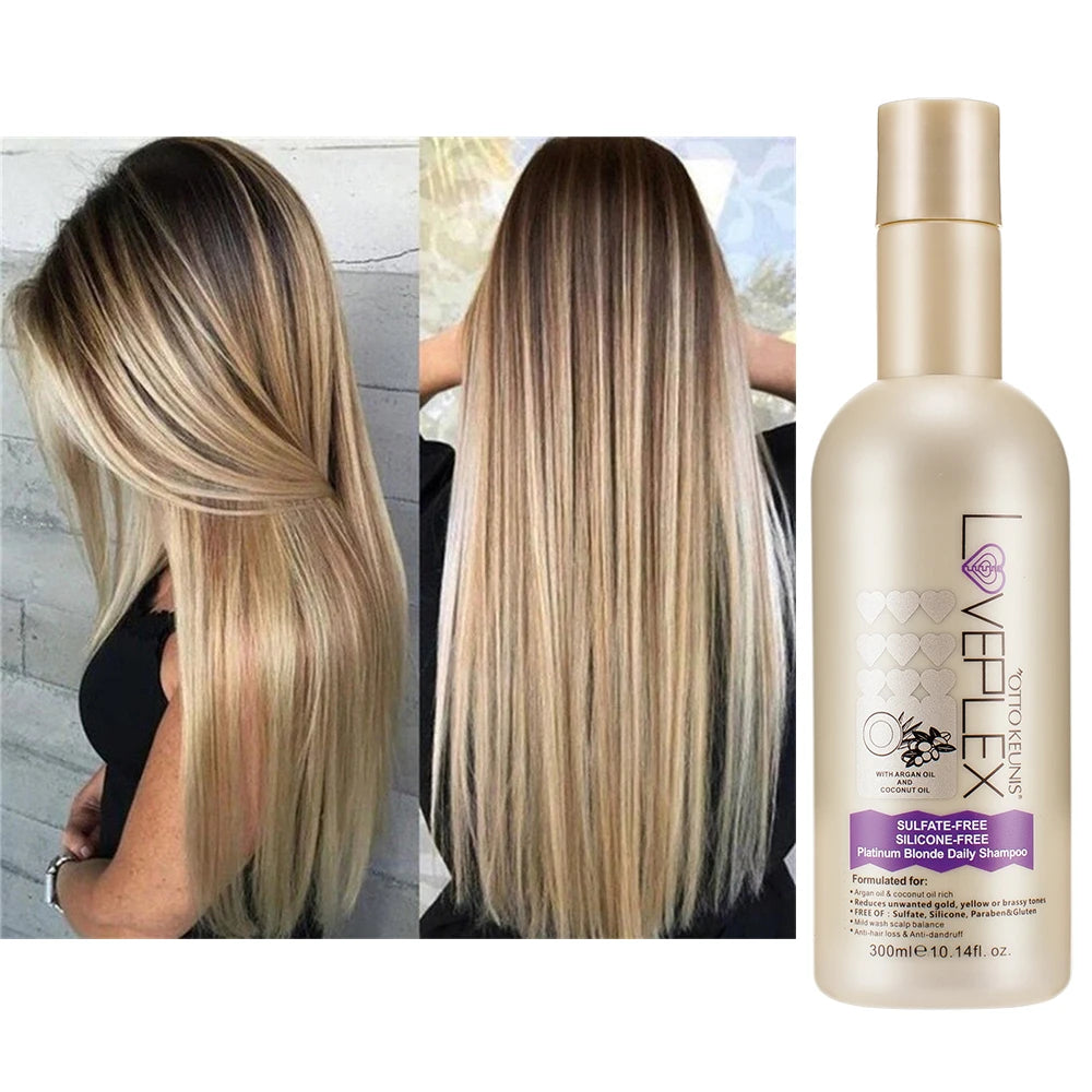 LOVEPLEX  300ml Silicone Free Paraben Free Sulfate Free Platinum Blonde Daily Shampoo for Sliver Hair