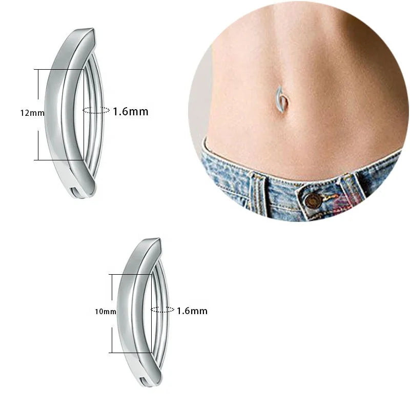 Stainless Steel High Polished Belly Piercing Jewelry Dropshipping Popular Curved Navel Clicker Belly Button Rings