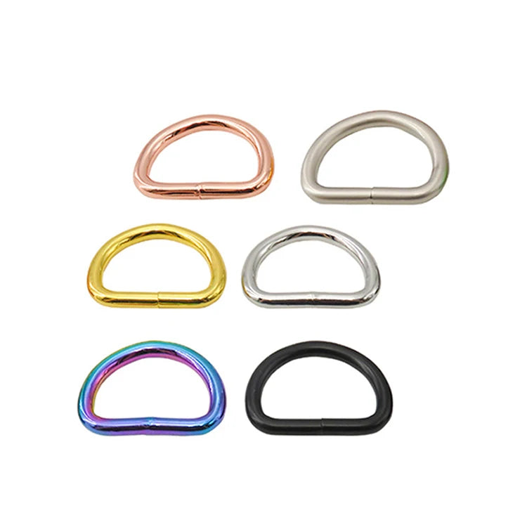 D-Shape Metal Buckles Fashionable DIY Leather Craft Accessories for Bags Backpacks Dog Collars with Alloy D Rings