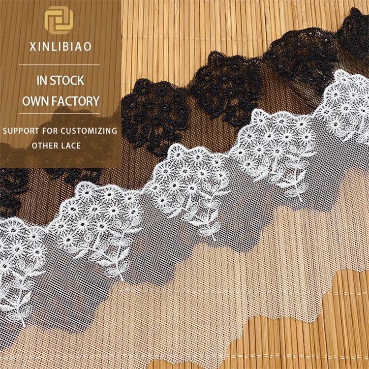 Water Soluble Mesh Lace Dress Women's Cuff Accessories Computer Embroidered Mesh bar Code Spot Embroidery Lace