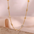 Fine Jewelry 2025 Valentines Zircon Choker Necklace Women 18K Gold Plated Stainless Steel Jewelry