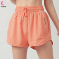 2 in 1 High Waisted Breathable Athletic Shorts for Women Hot Pattern Elastic Waist Closure for Tennis Gym Running Workouts