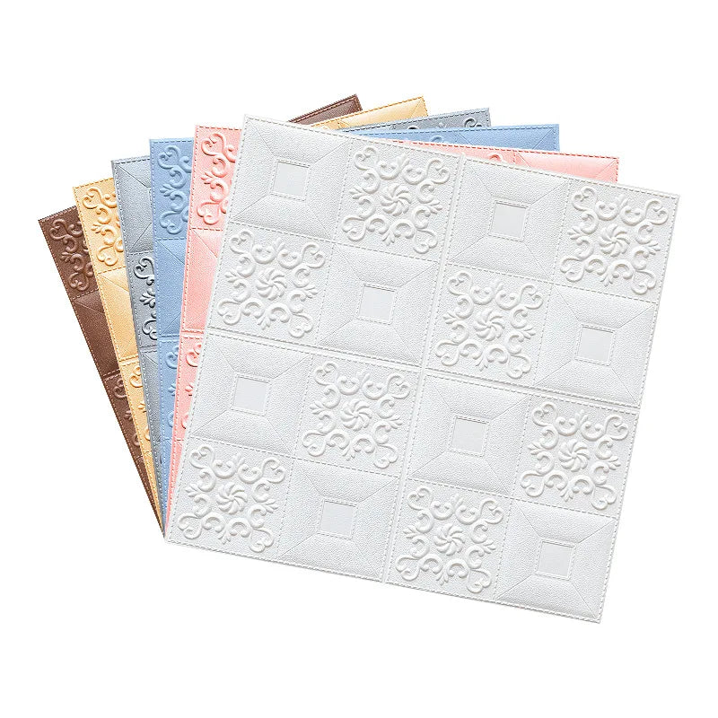 70*70CM Modern Geometric Anti-Collision Foam Wall Sticker Self-Adhesive Bedroom Decorative Wallpaper for Living Room Ceiling
